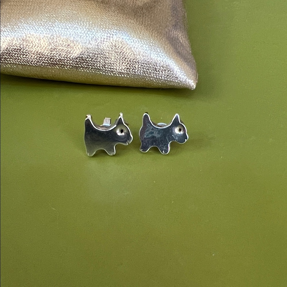 Chic .925 Sterling Silver Dog Earrings for Pet Lovers.